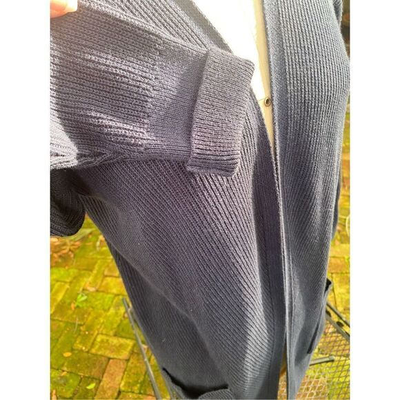 LL Bean Shaker Knit Open Long Cardigan Size M Blue - Picture 12 of 12